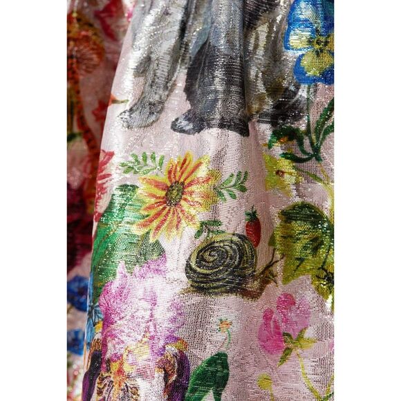 H&M Girls Nathalie Lété Jacquard Weave Metallic Shimmer Elegant Dress Size 8 - Picture 2 of 15